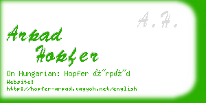 arpad hopfer business card